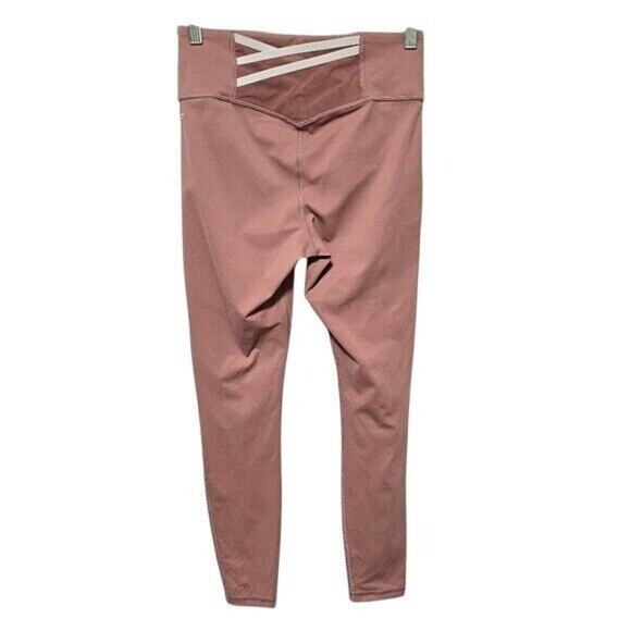 Fabletics Motion 365 Dusty Rose Mauve Pink Corset Back Leggings Size Medium - Picture 1 of 3